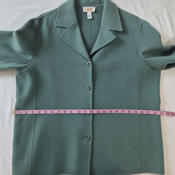 Talbots Petites 100% Wool Coat - Sage Green - Size 16P - Vintage - Picture 5 of 12